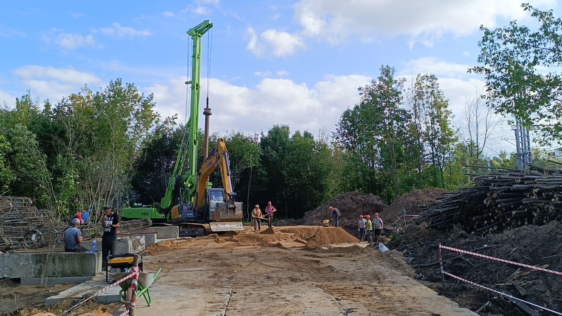 строительство, пешеходный переход, лобня,