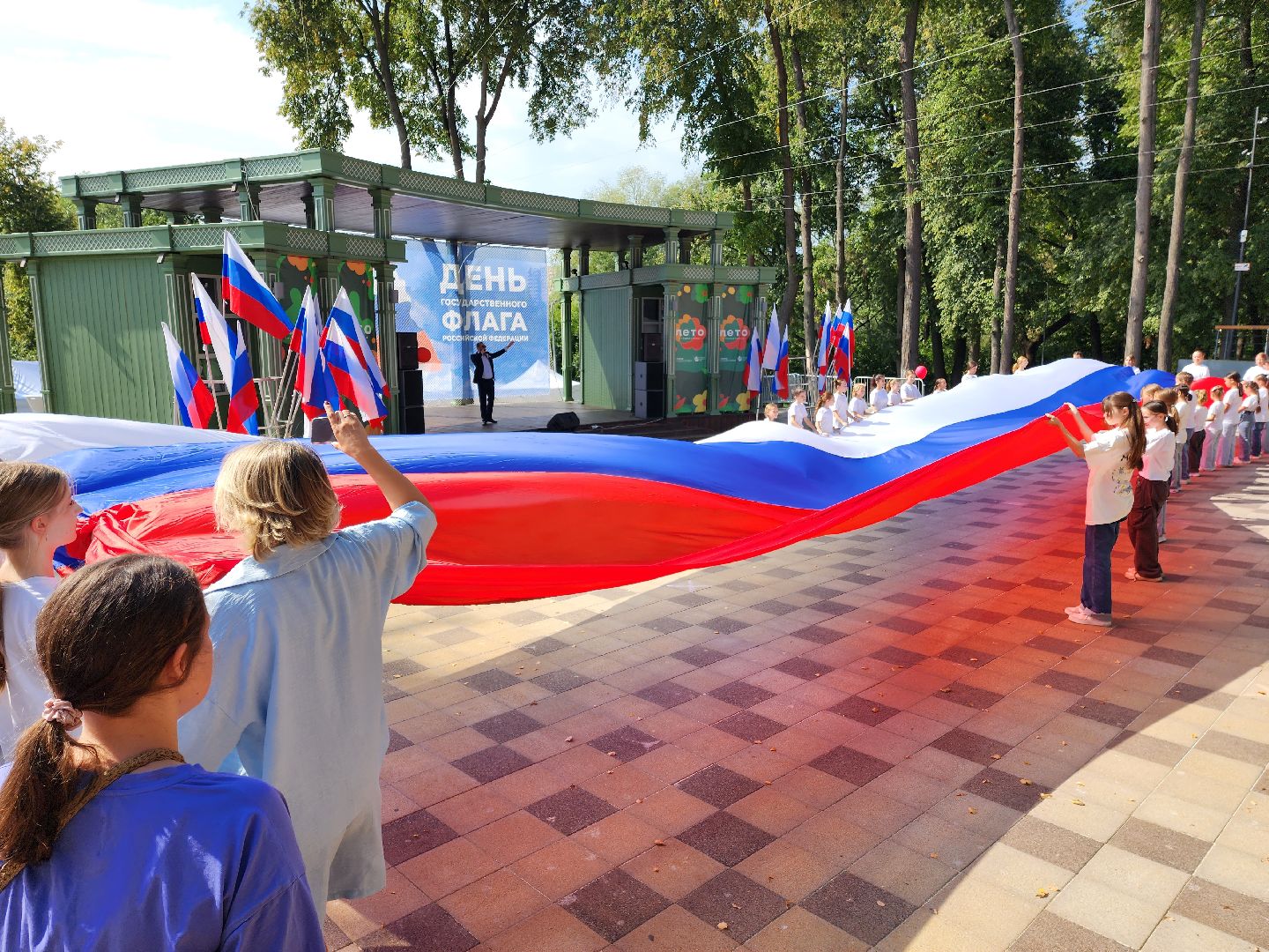 раменское, общество, день российского флага, флешмоб в парке,