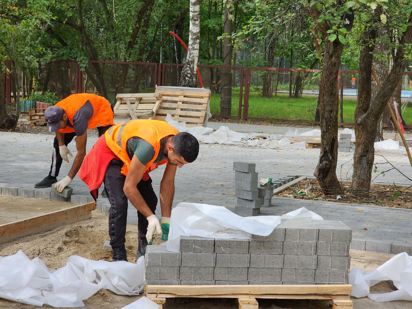 Дубна, Благоустройство, Гимназия, Укладка плитки, жилье и городская среда,
