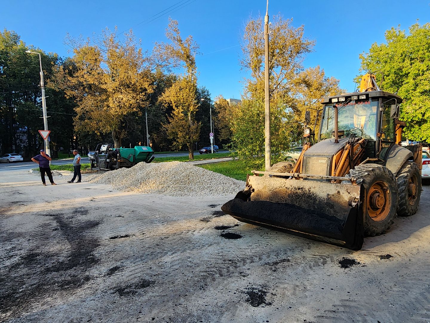 Чехов, улица Чехова, строительство тротуара, пешеходные дорожки, дорожный ремонт, укладка асфальта, нацпроект безопасные и качественные автодороги,