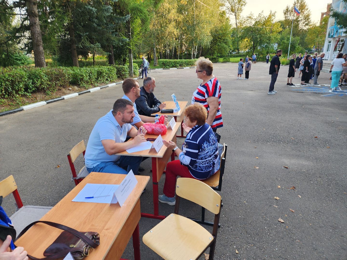 Чехов, деревня Крюково, выездная администрация, встреча с жителями, обращения жителей, дорожный ремонт, освещение, благоустройство, улица Заводская, борщевик,