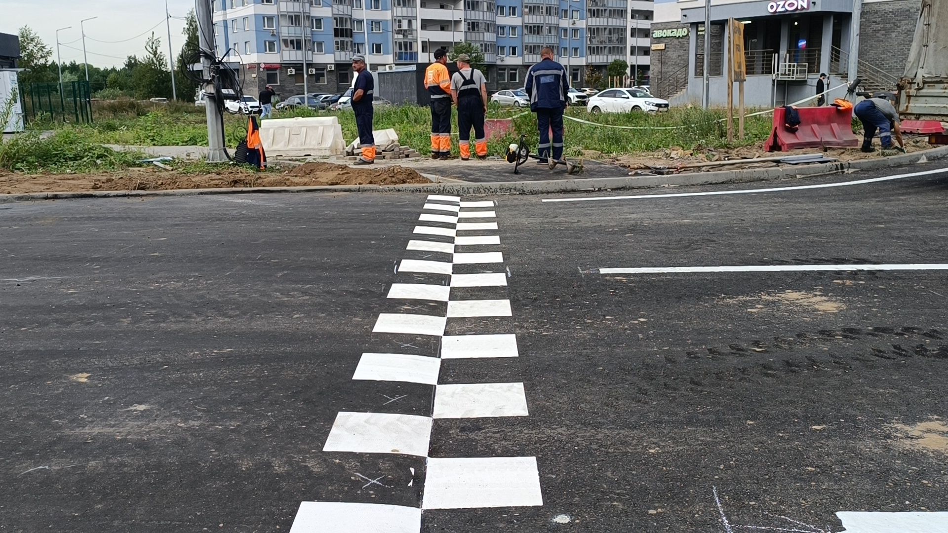 ремонт дорог, лобня, разметка дороги,