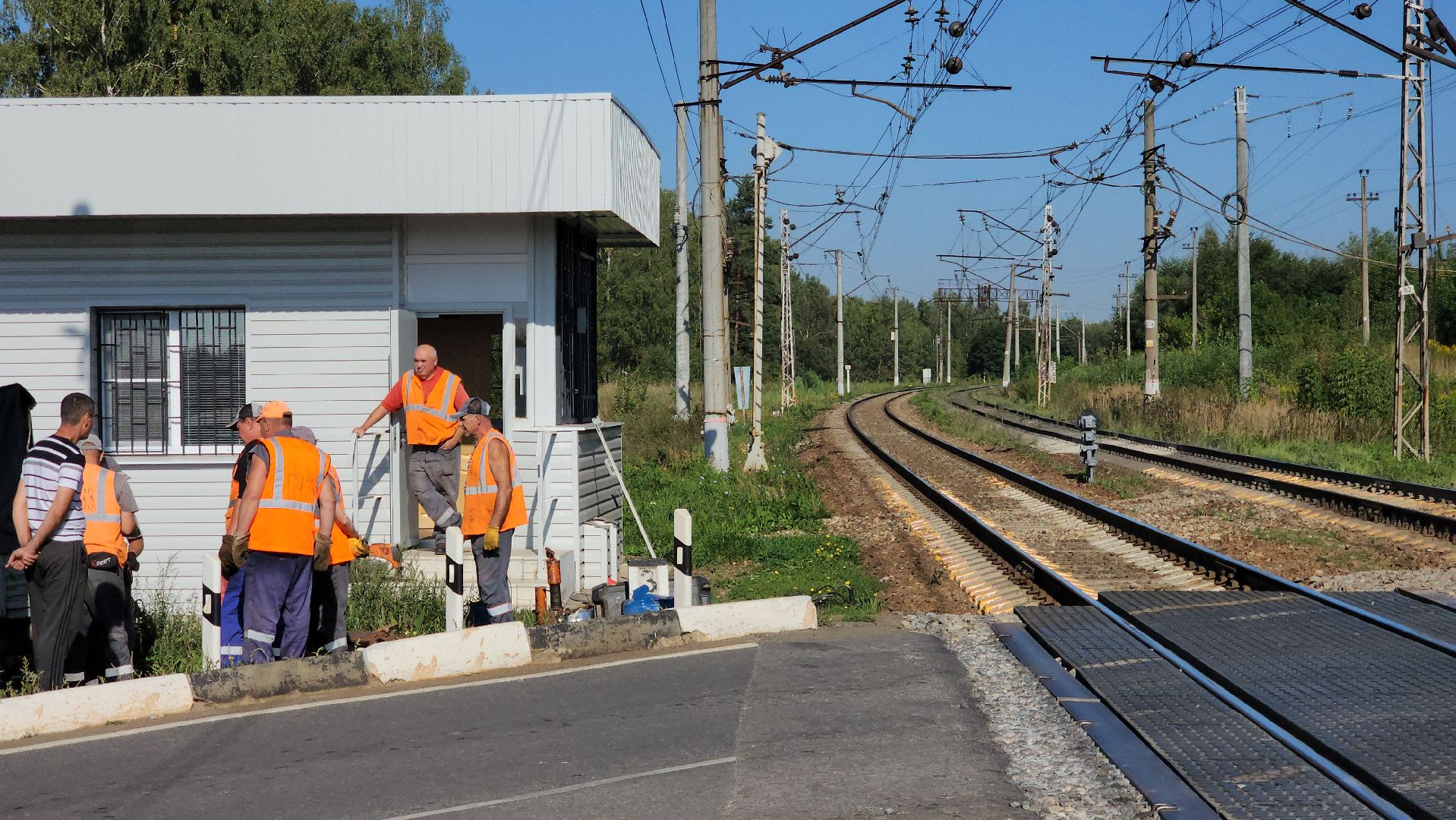 ступино, ремонт переезда,ржд,