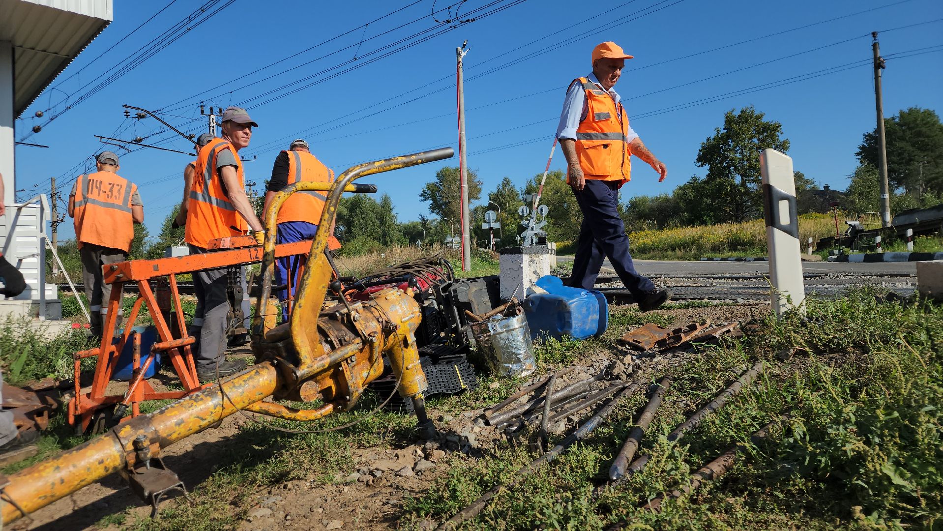 ступино, ремонт переезда,ржд,