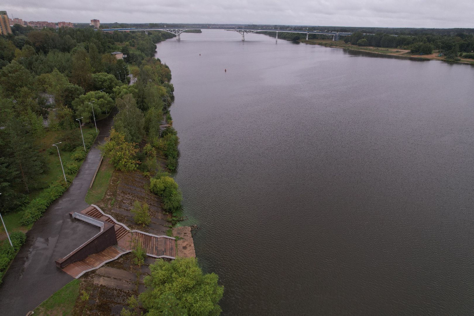 видео с коптера, дубна, набережная, благоустройство,