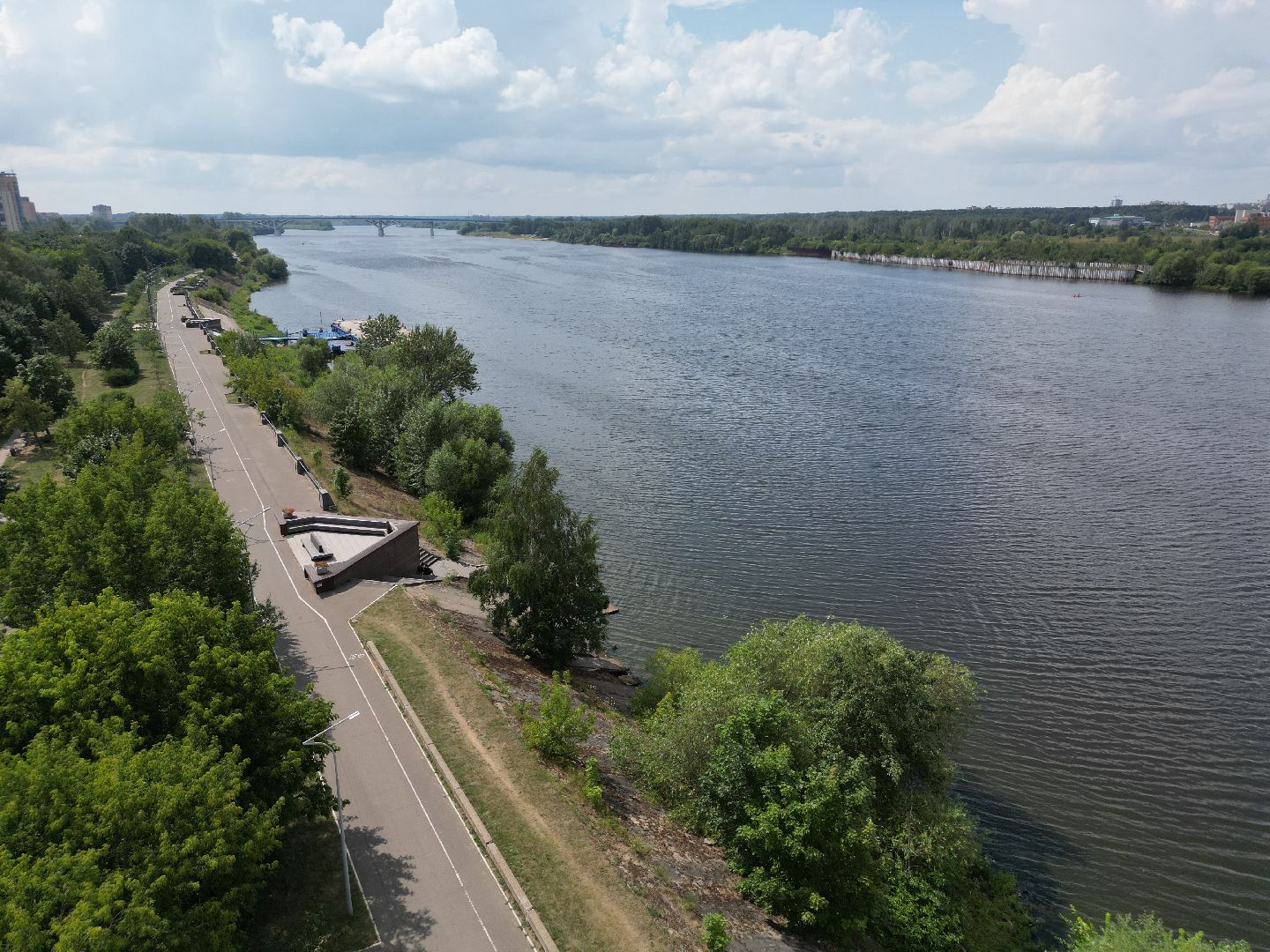 видео с коптера, дубна, набережная, благоустройство,