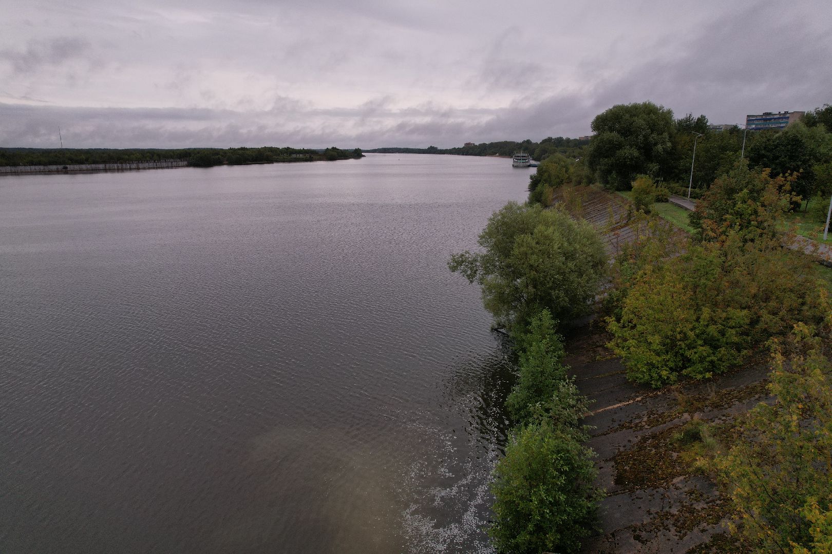 видео с коптера, дубна, набережная, благоустройство,