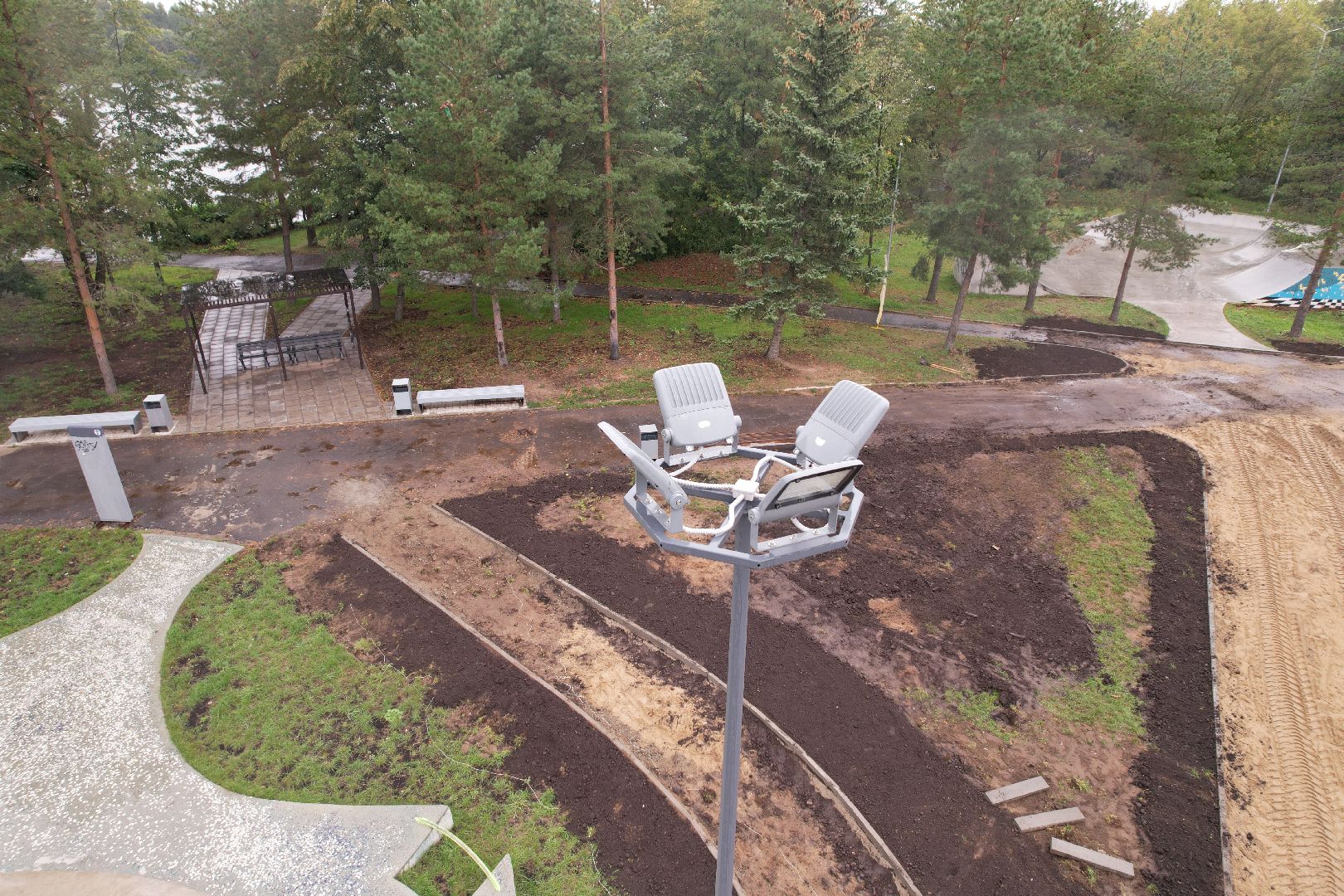 видео с коптера, дубна, набережная, благоустройство,