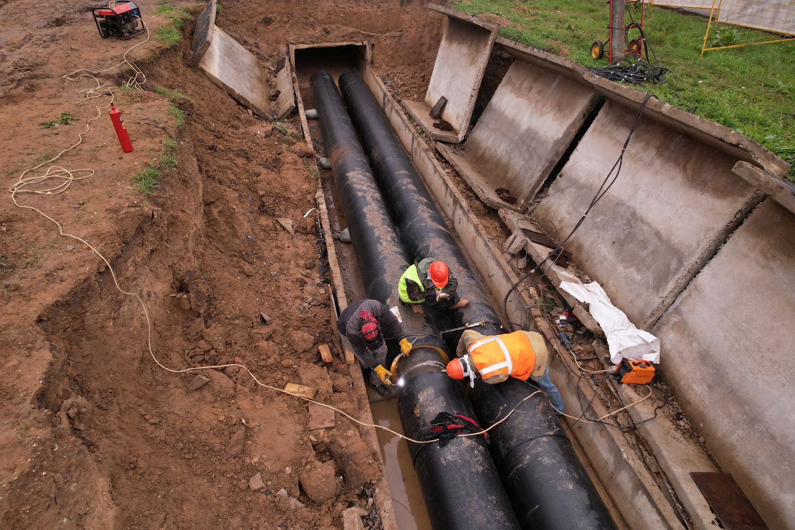 видео с коптера, дубна, жкх, телпосети, трубы,