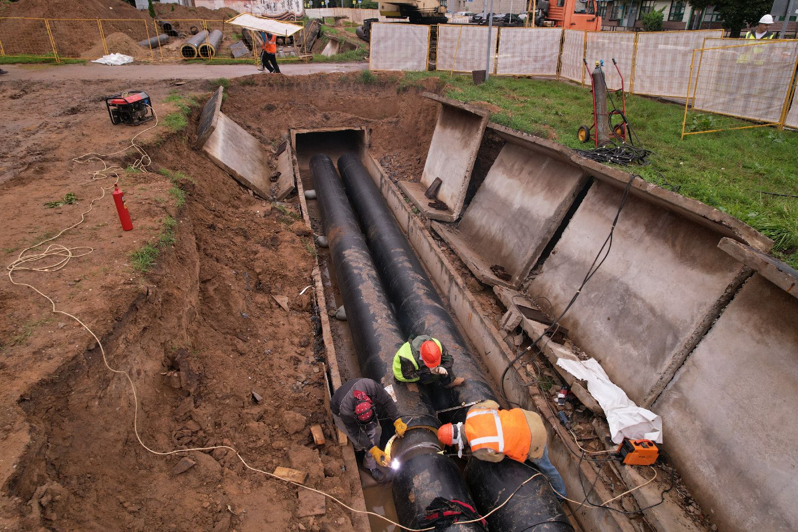 видео с коптера, дубна, жкх, телпосети, трубы,