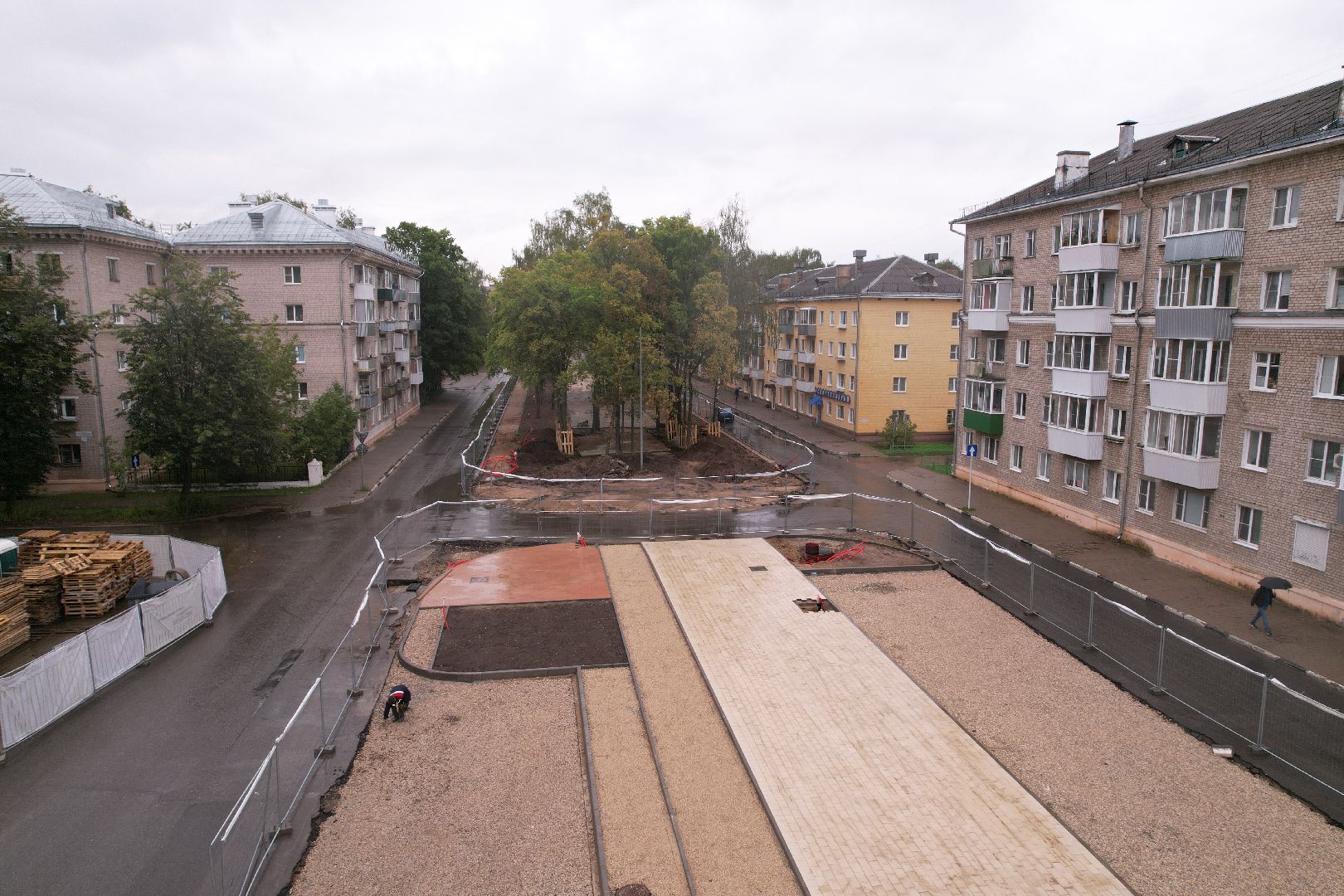 видео с коптера, дубна, благоустройство,
