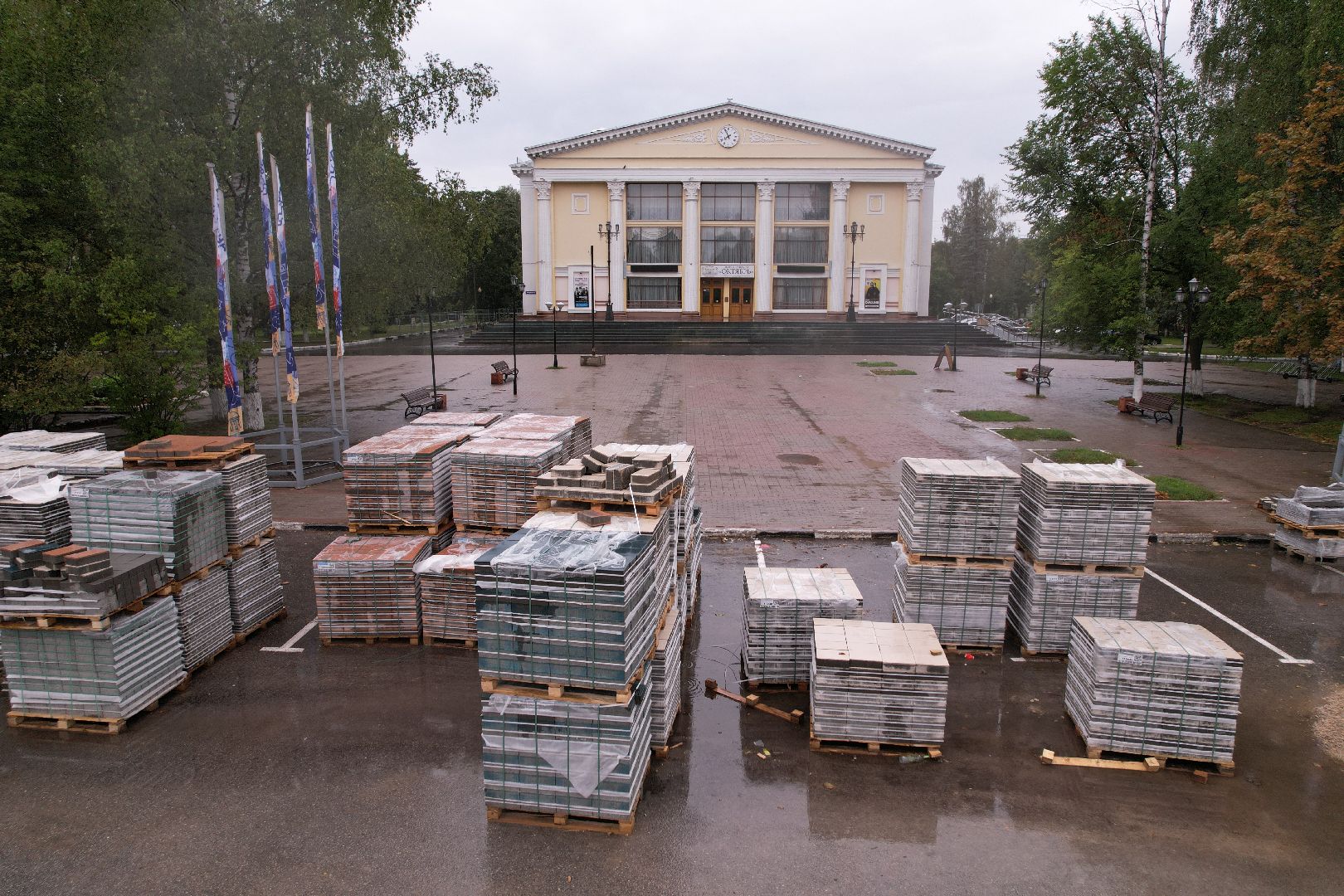видео с коптера, дубна, благоустройство,