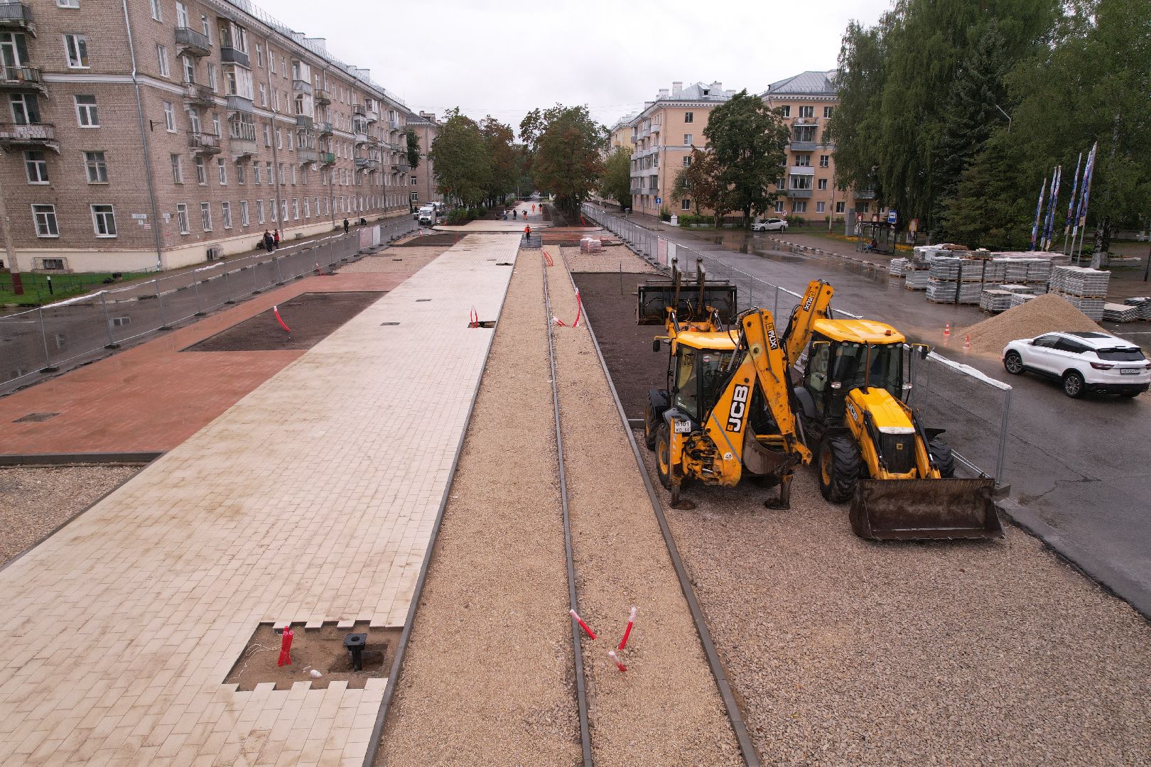 видео с коптера, дубна, благоустройство,