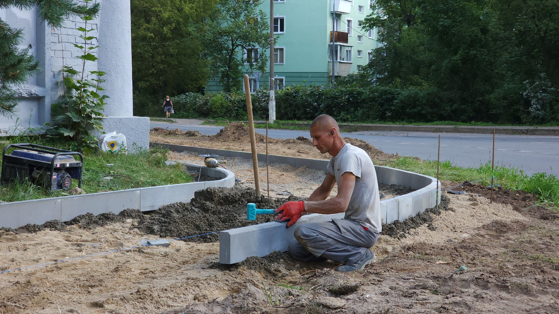 благоустройство, тротуар, Лосино-Петровский,