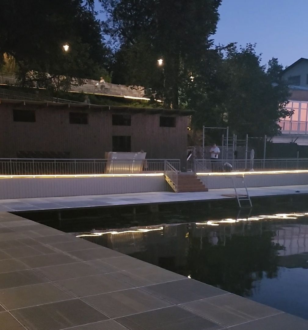 долгопрудный, котовский залив, котовские моржи, набережная, ночное освещение,