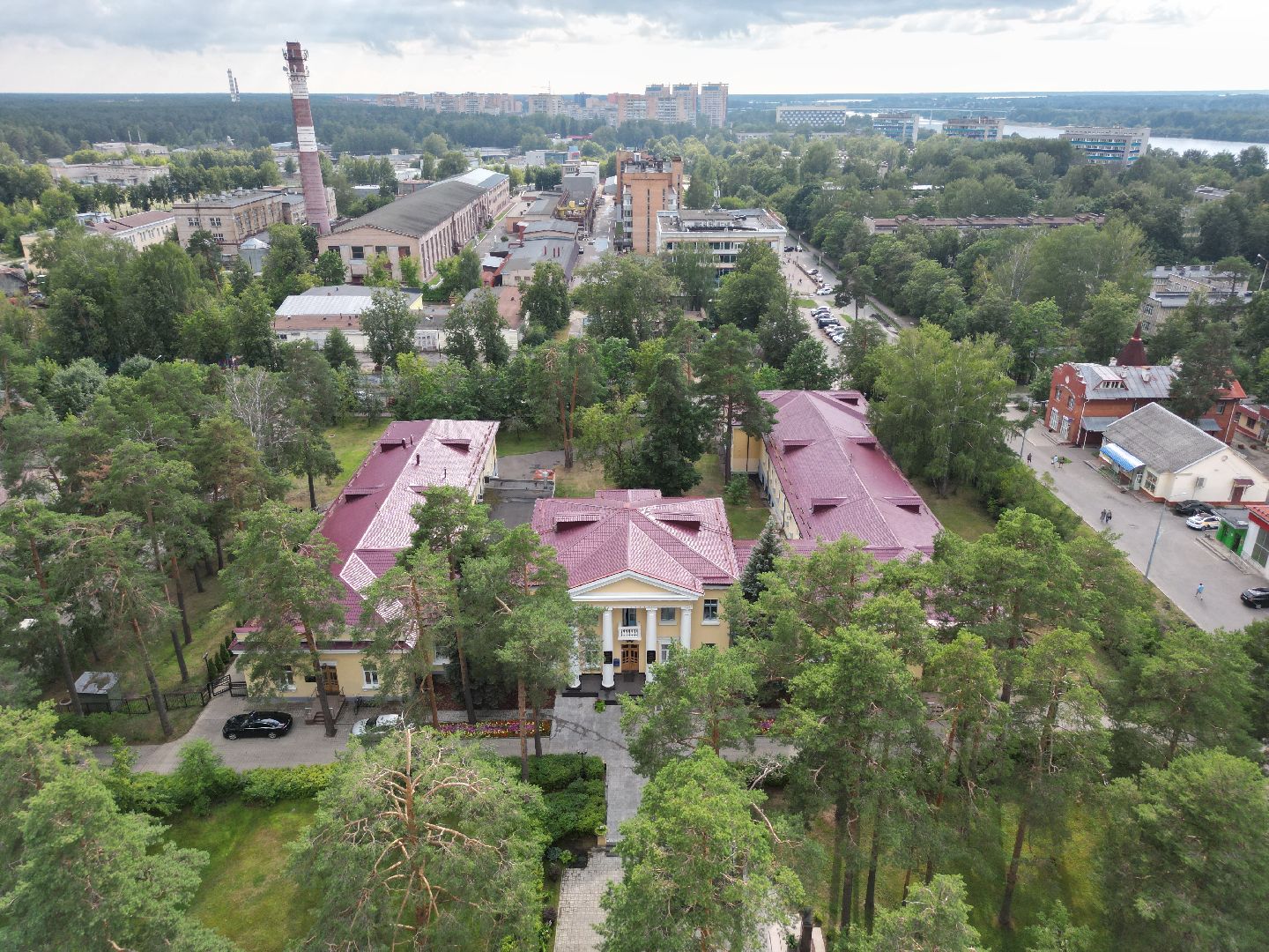 видео с коптера, дубна, институт,