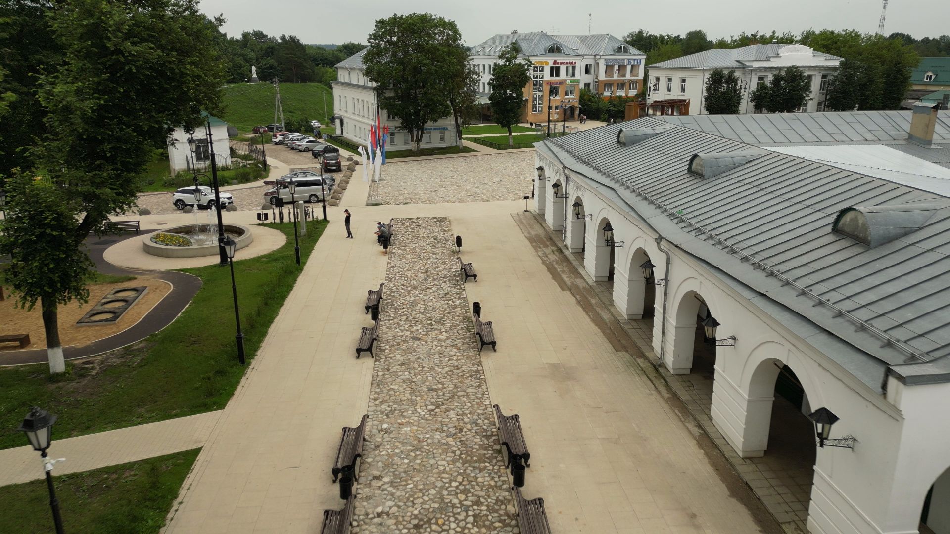 видео с коптера, торговые ряды, верея,