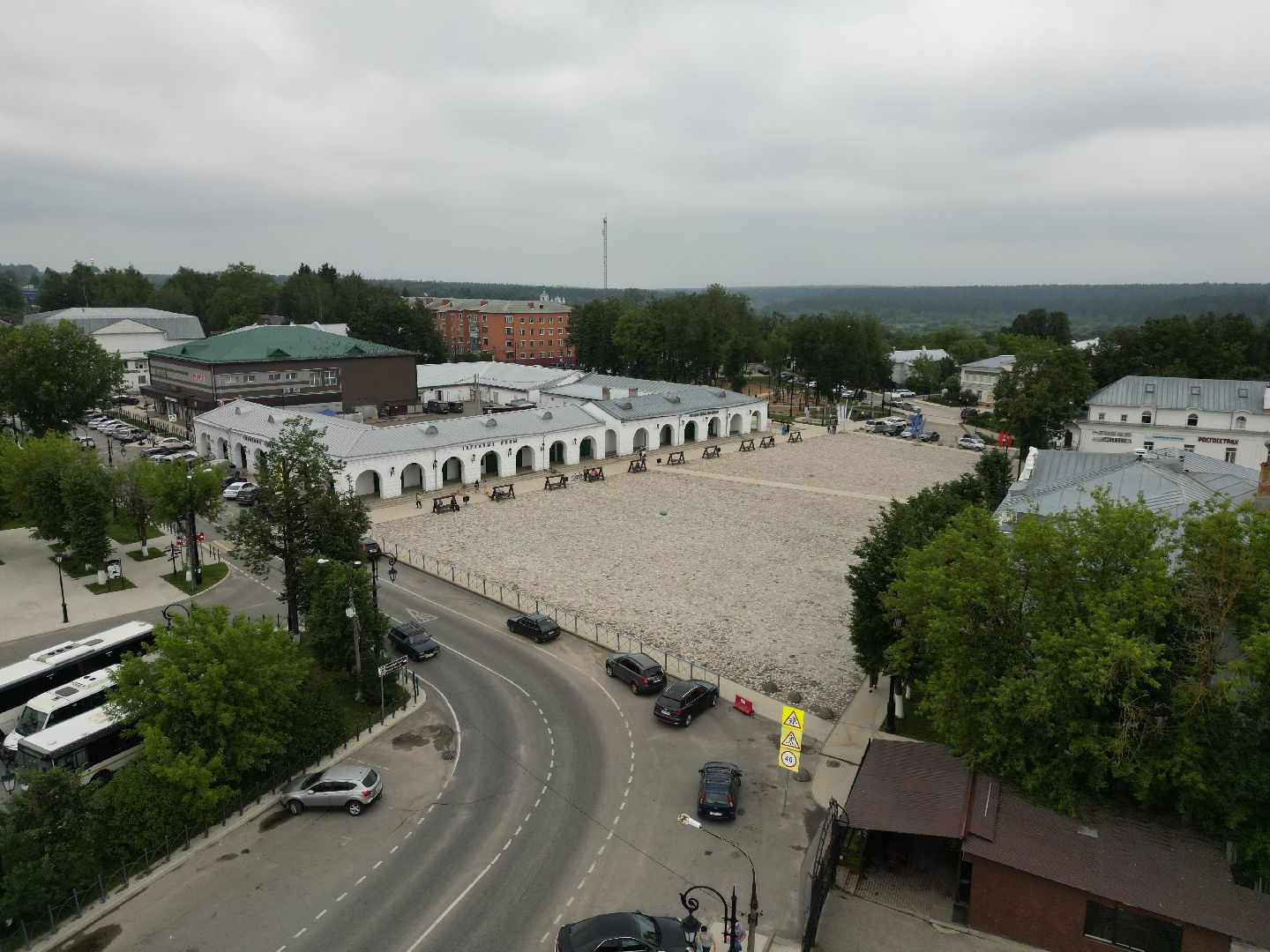 видео с коптера, площадь, верея,