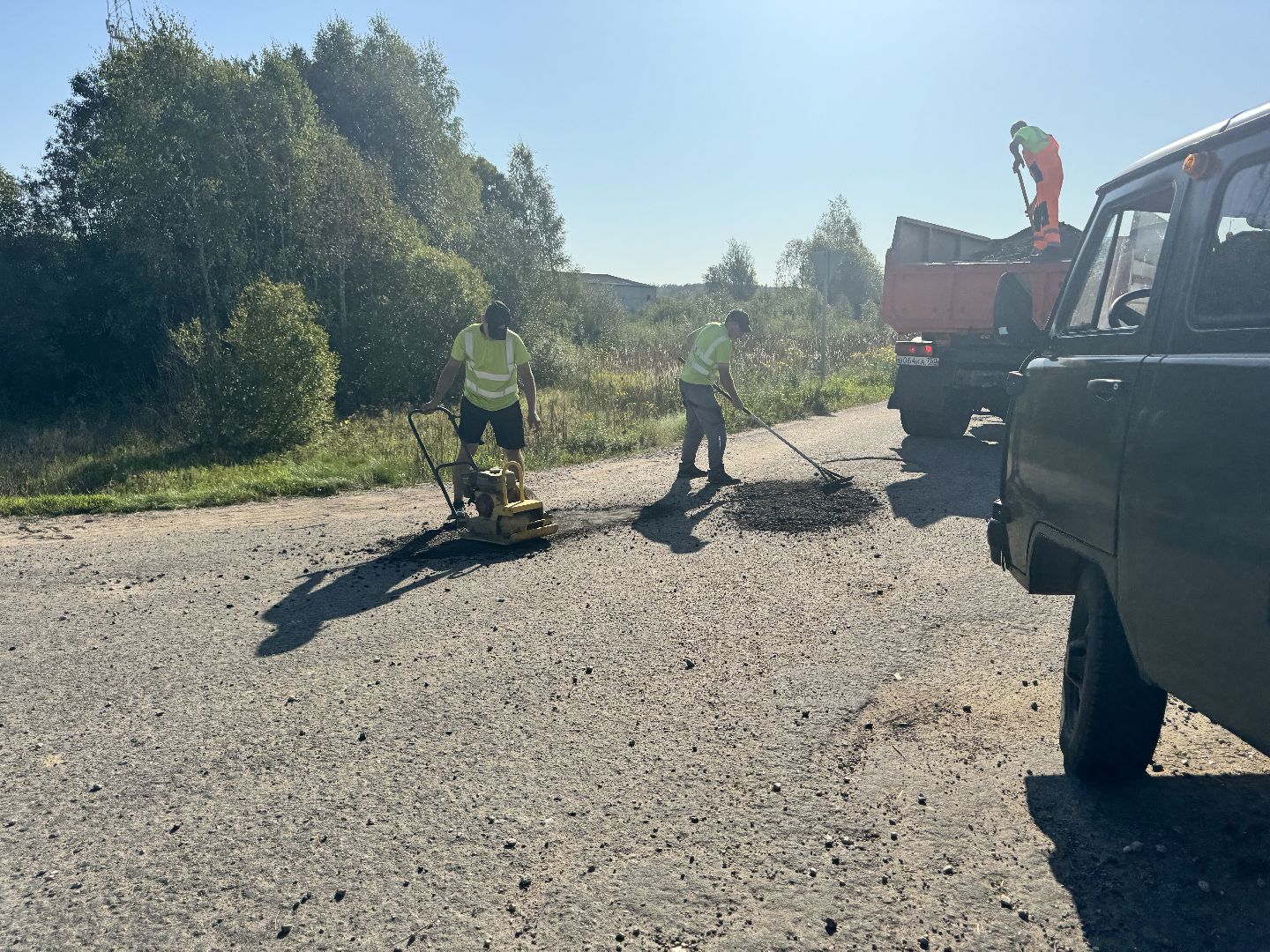 шаховская, ремонт автомобильных дорог, асфальтовая крошка,