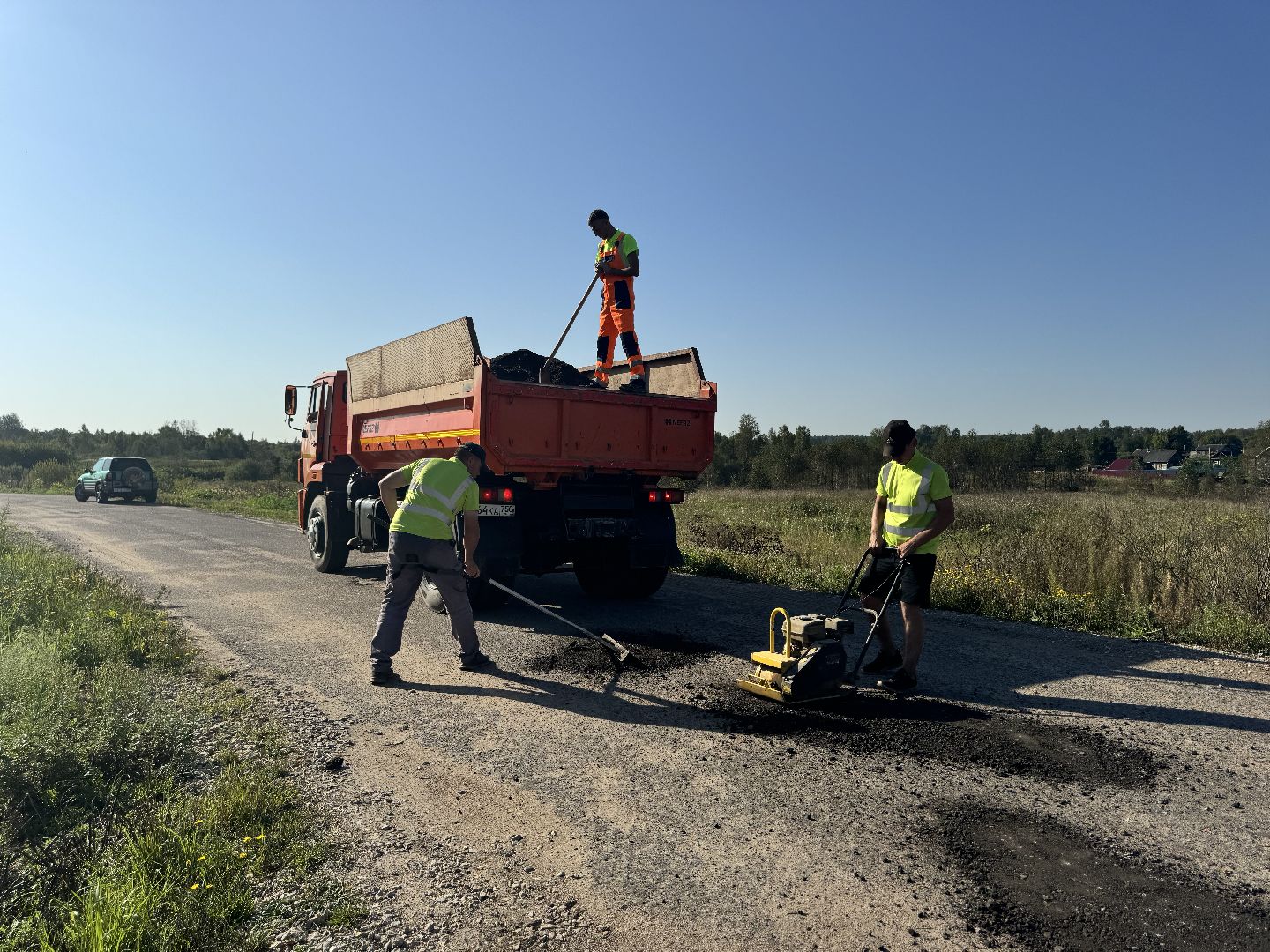 шаховская, ремонт автомобильных дорог, асфальтовая крошка,