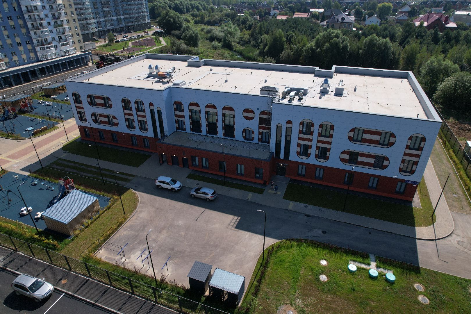 видео с коптера, лобня, лицей, строительство, школа, образование,