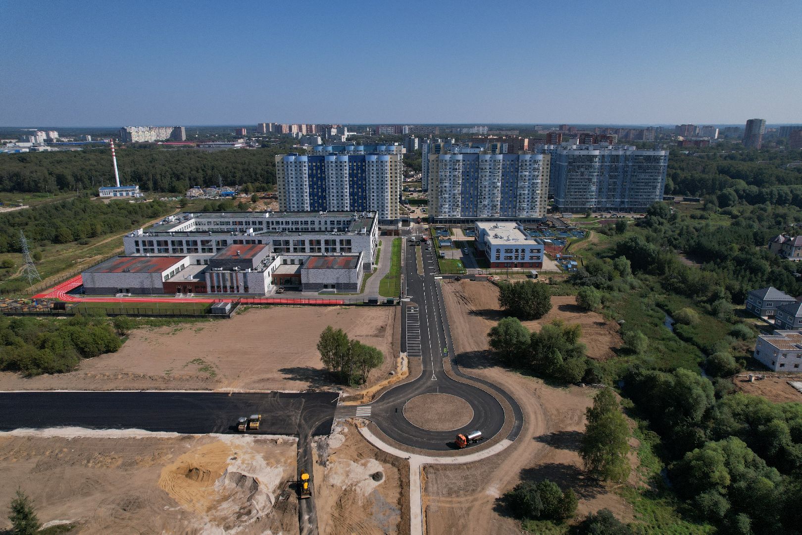 видео с коптера, лобня, лицей, строительство, школа, образование,