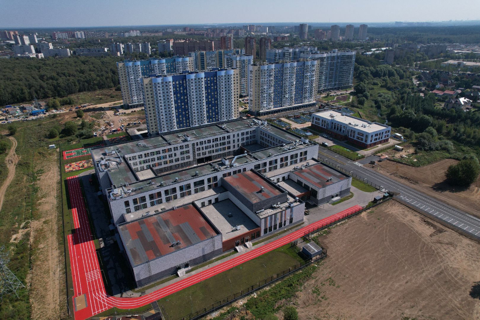 видео с коптера, лобня, лицей, строительство, школа, образование,