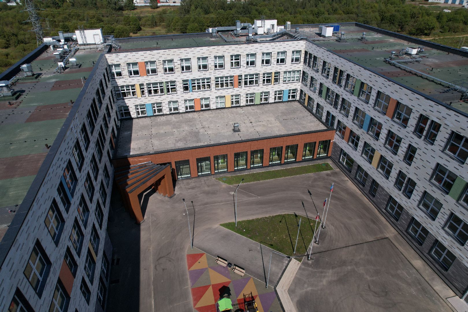 видео с коптера, лобня, лицей, строительство, школа, образование,