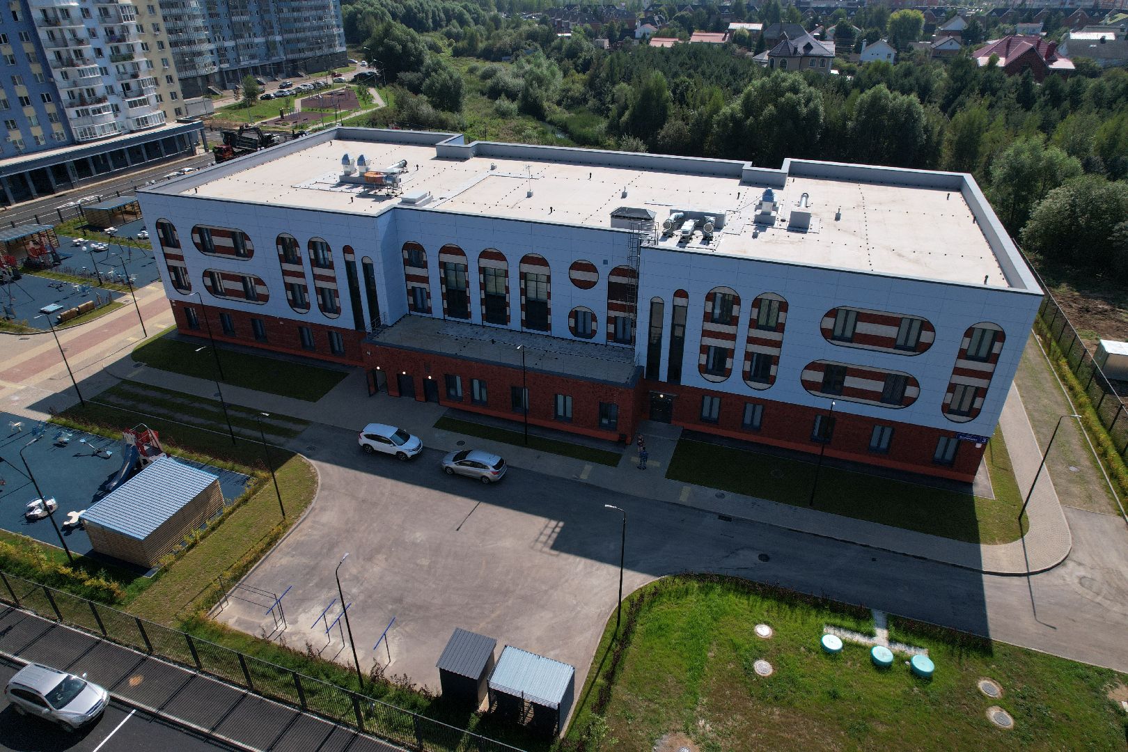 видео с коптера, лобня, лицей, строительство, школа, образование,