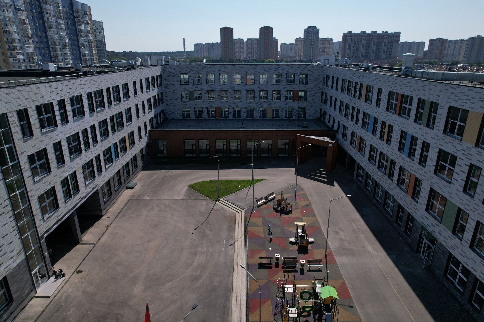 видео с коптера, лобня, лицей, строительство, школа, образование,