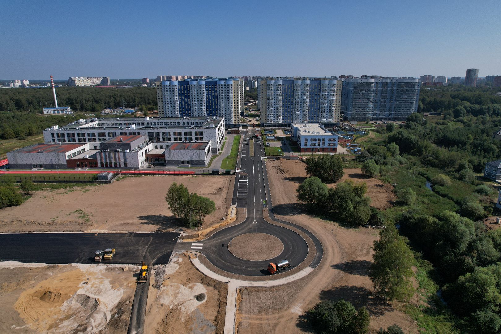 видео с коптера, лобня, лицей, строительство, школа, образование,