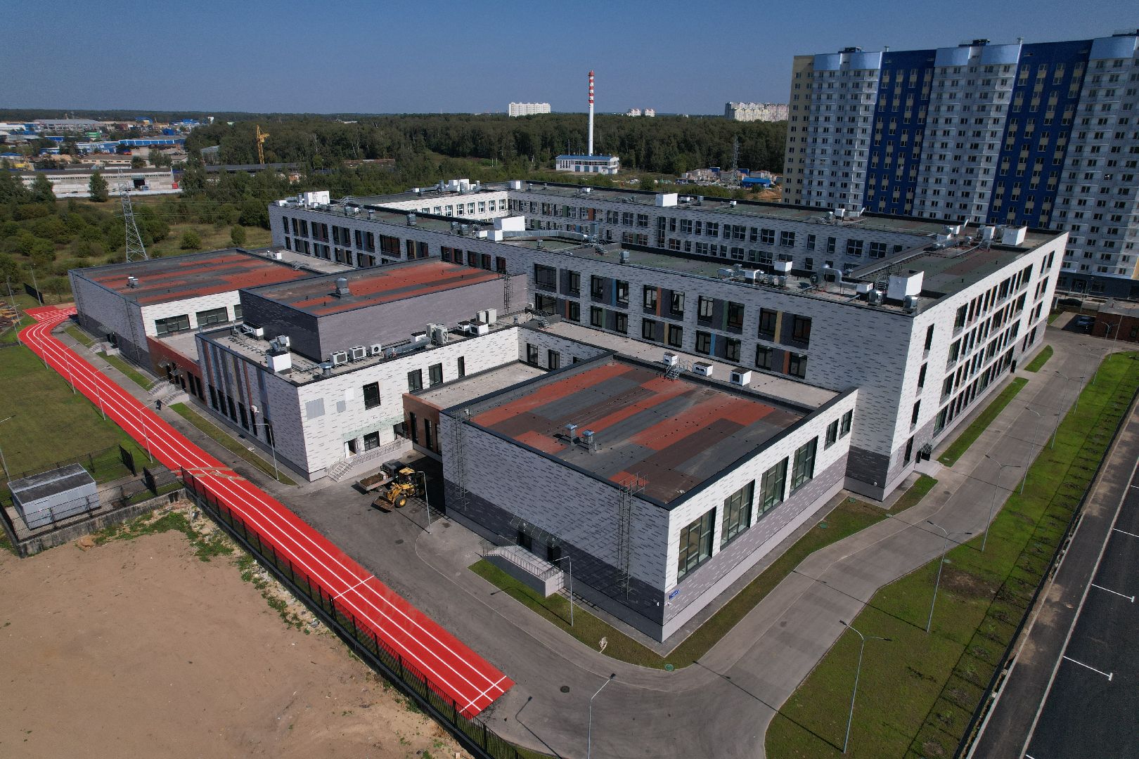 видео с коптера, лобня, лицей, строительство, школа, образование,