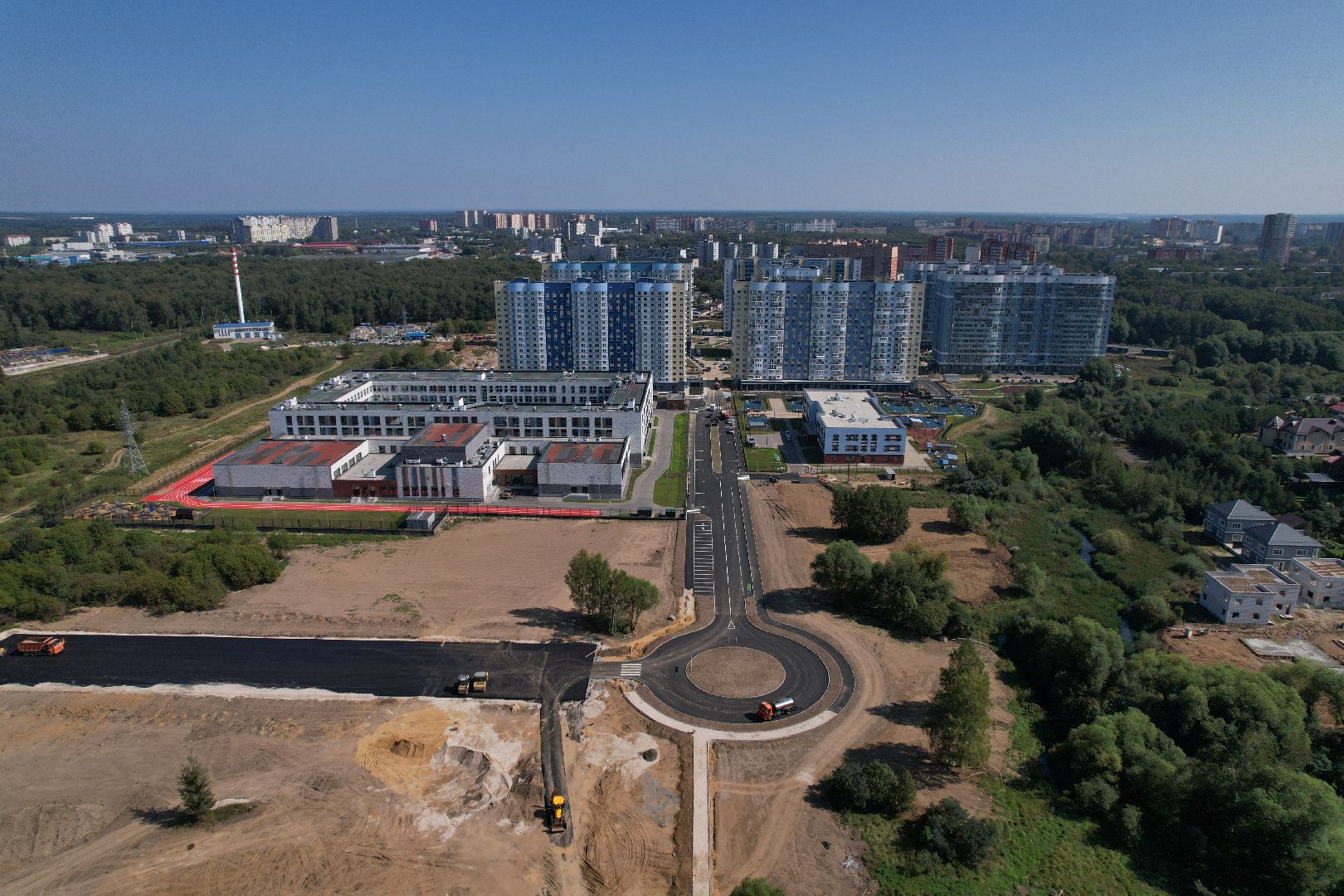 видео с коптера, лобня, лицей, строительство, школа, образование,