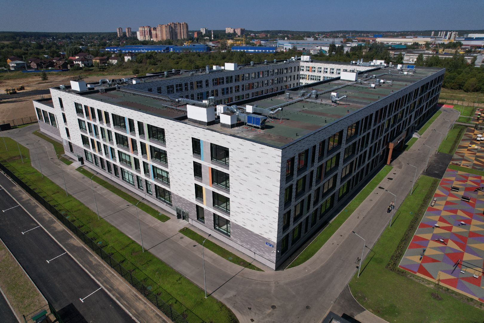 видео с коптера, лобня, лицей, строительство, школа, образование,