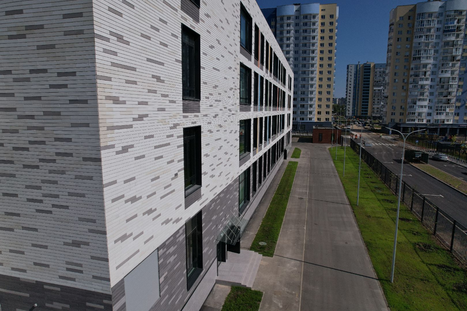 видео с коптера, лобня, лицей, строительство, школа, образование,