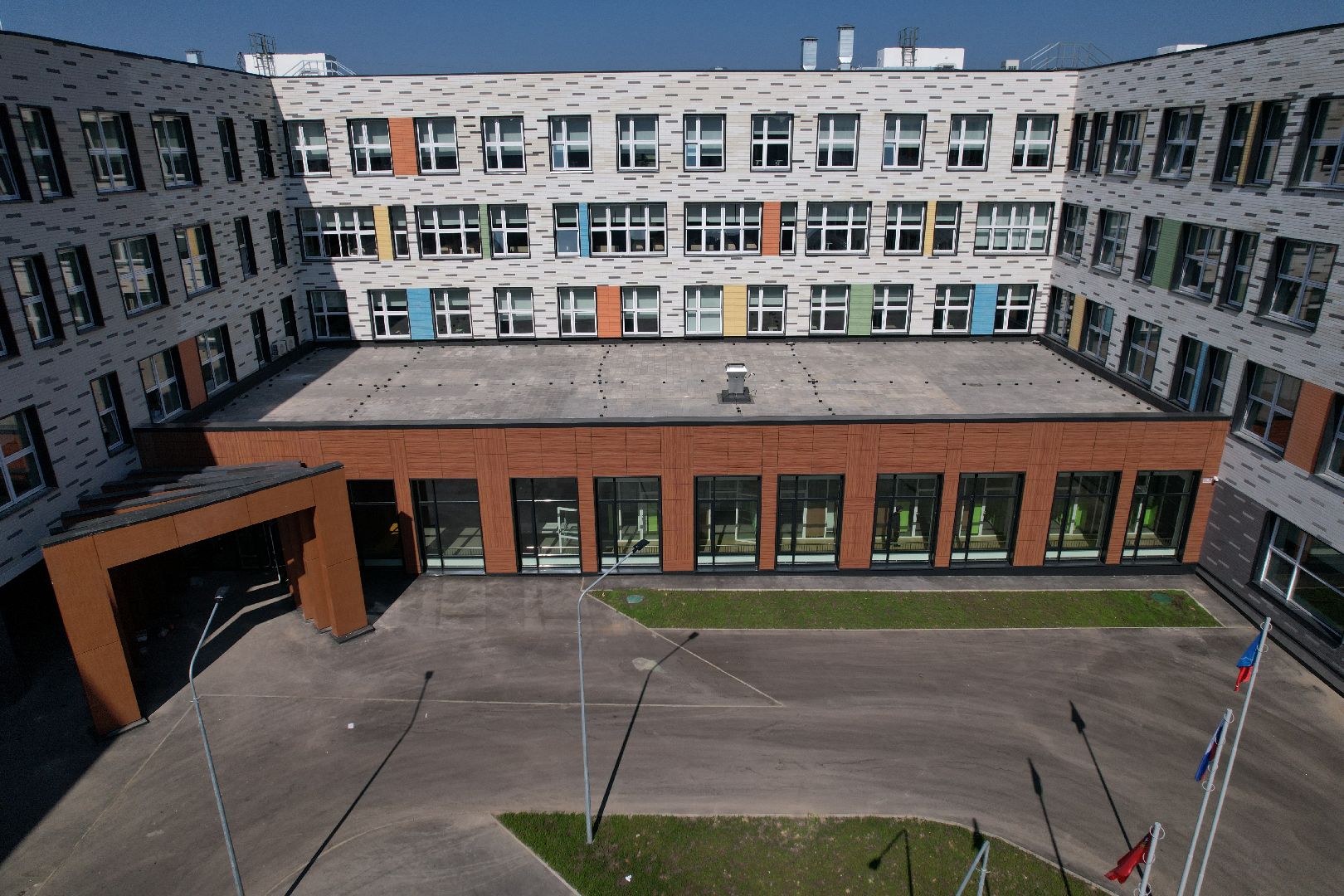 видео с коптера, лобня, лицей, строительство, школа, образование,