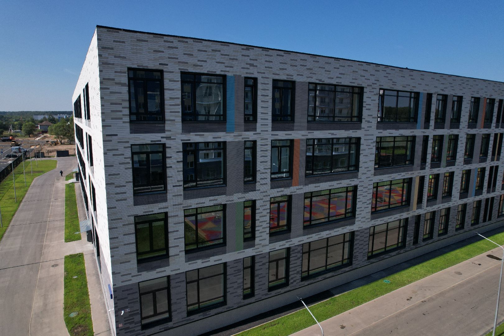 видео с коптера, лобня, лицей, строительство, школа, образование,