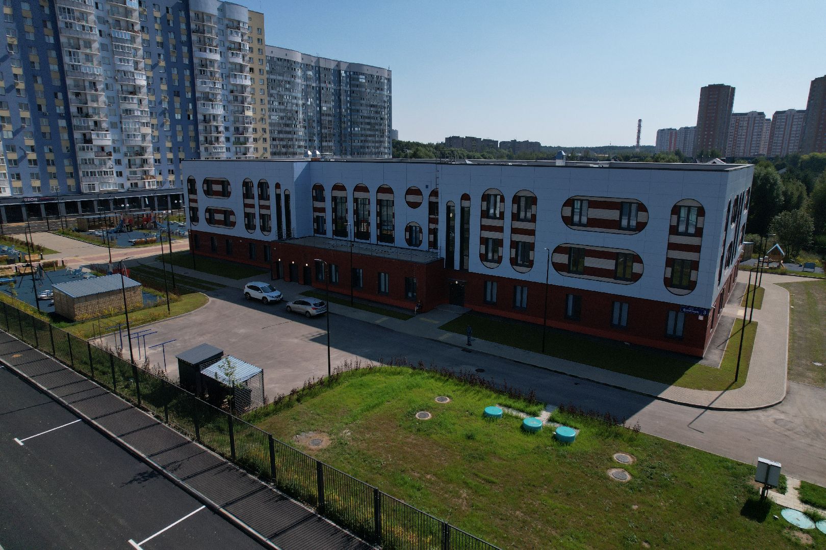 видео с коптера, лобня, лицей, строительство, школа, образование,