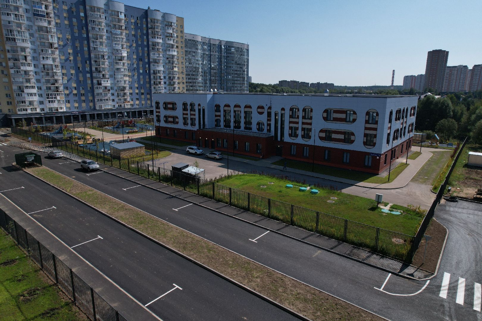 видео с коптера, лобня, лицей, строительство, школа, образование,