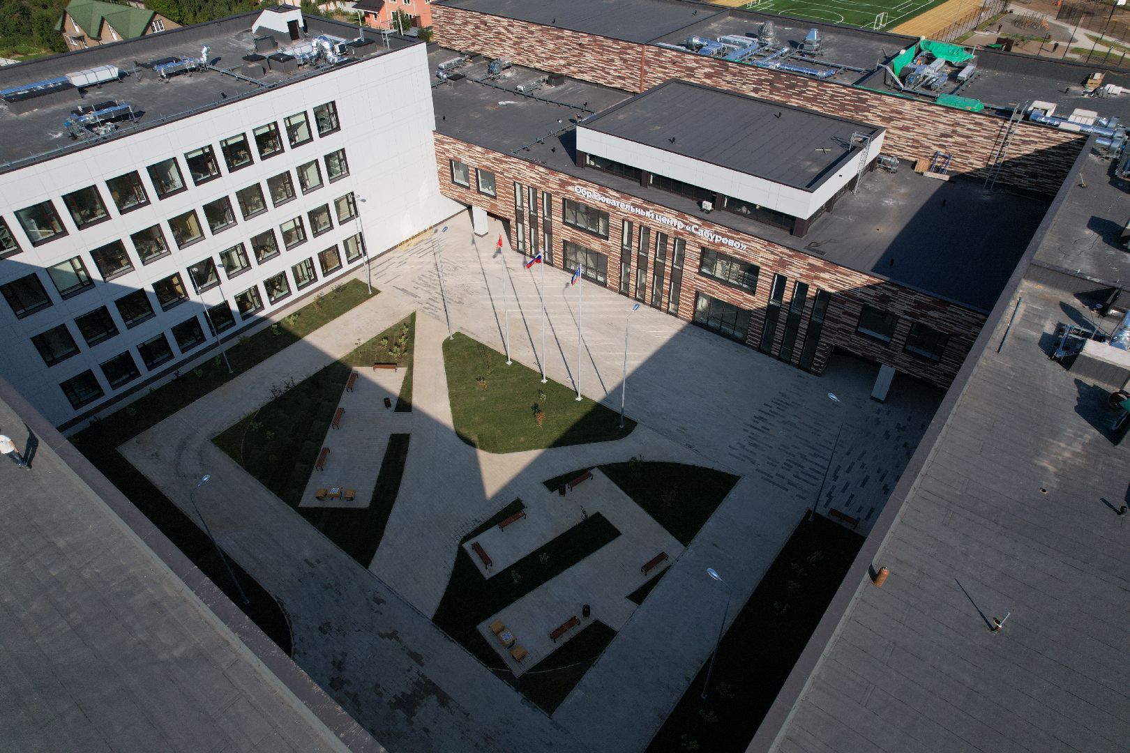 видео с коптера, школа,