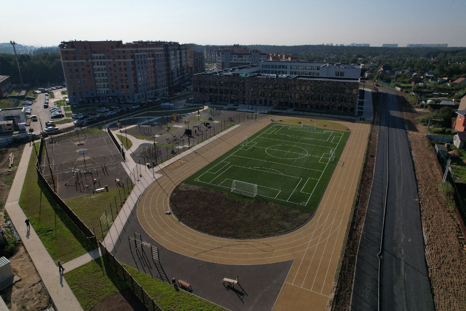 видео с коптера, школа,