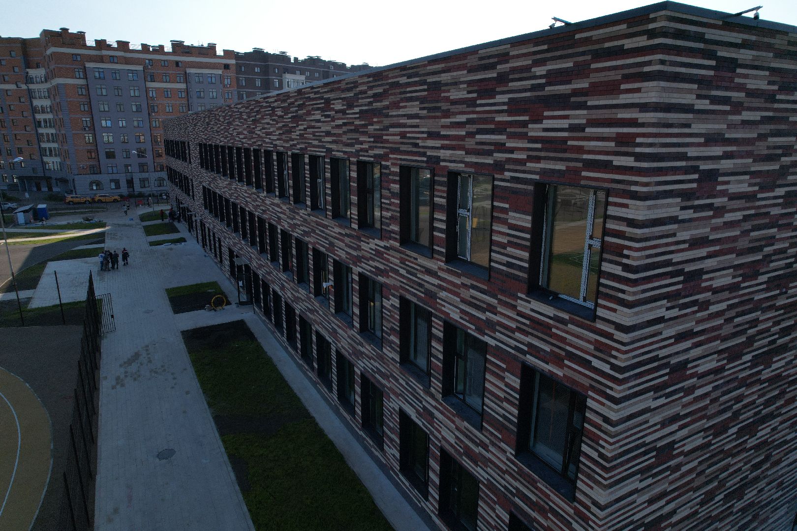 видео с коптера, школа,