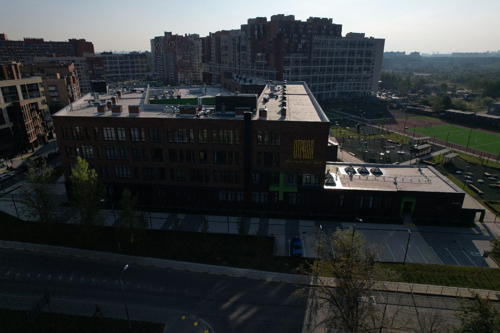 видео с коптера, отрада, школа,