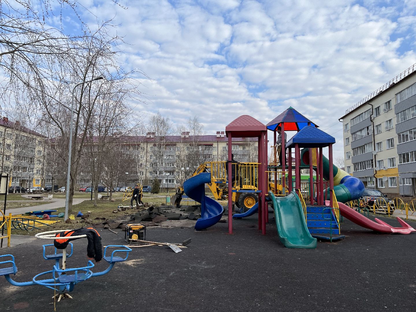 Шаховская, детская площадка, демонтаж