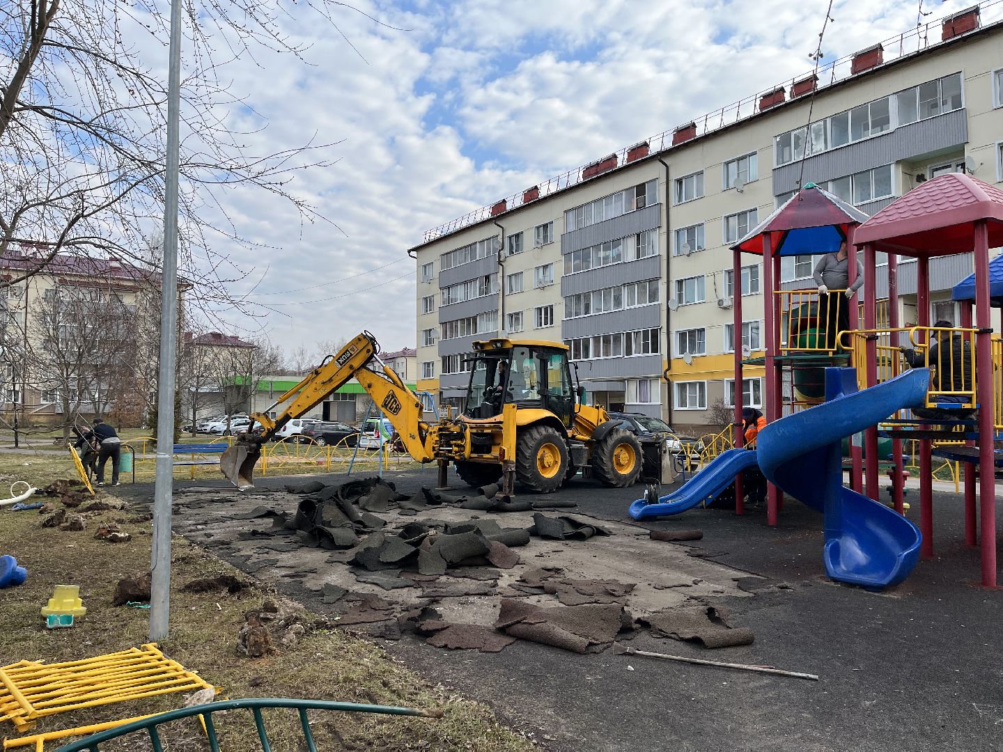 Шаховская, детская площадка, демонтаж