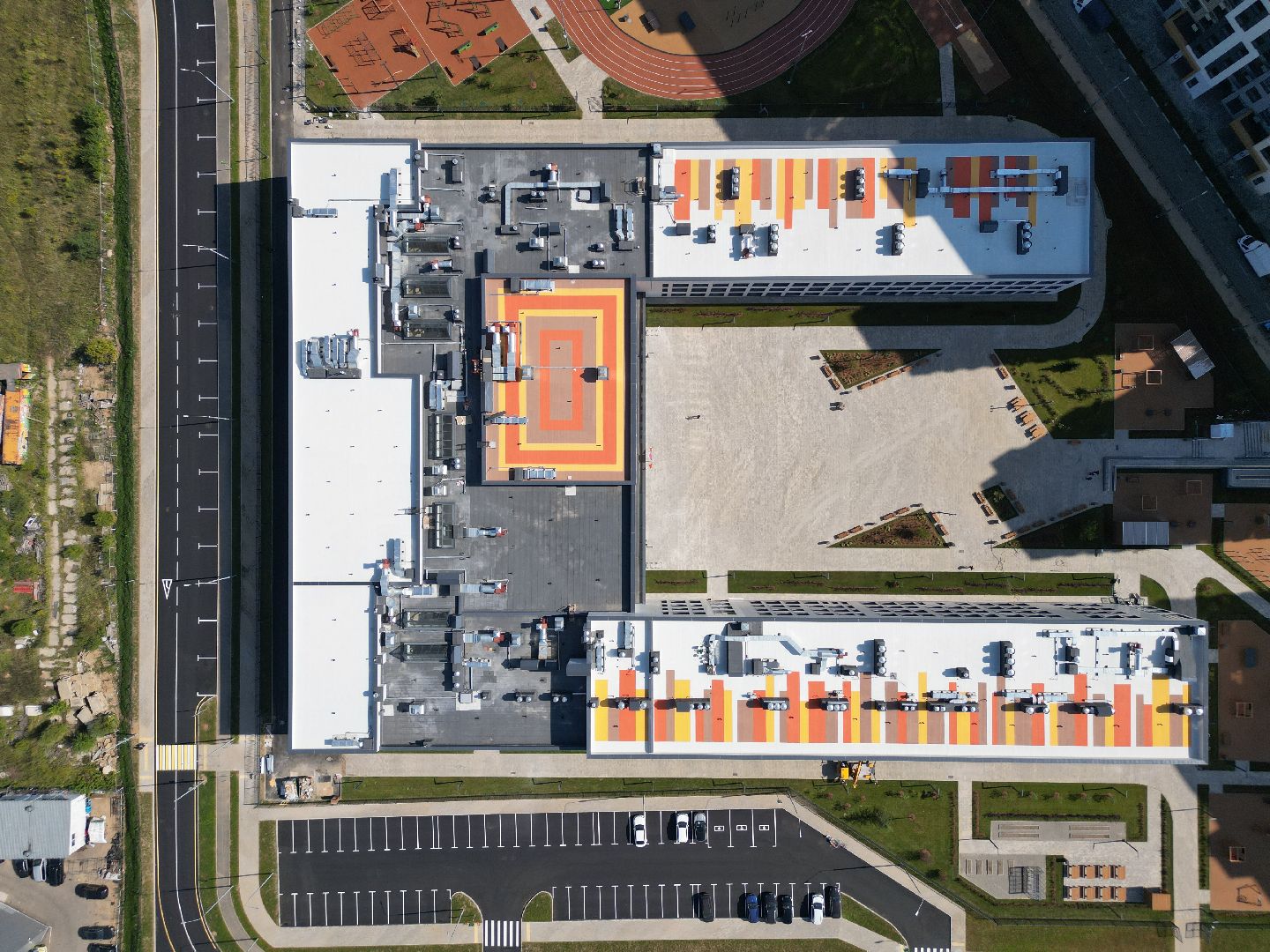 видео с коптера, мытищи, строительство, школа, образование,