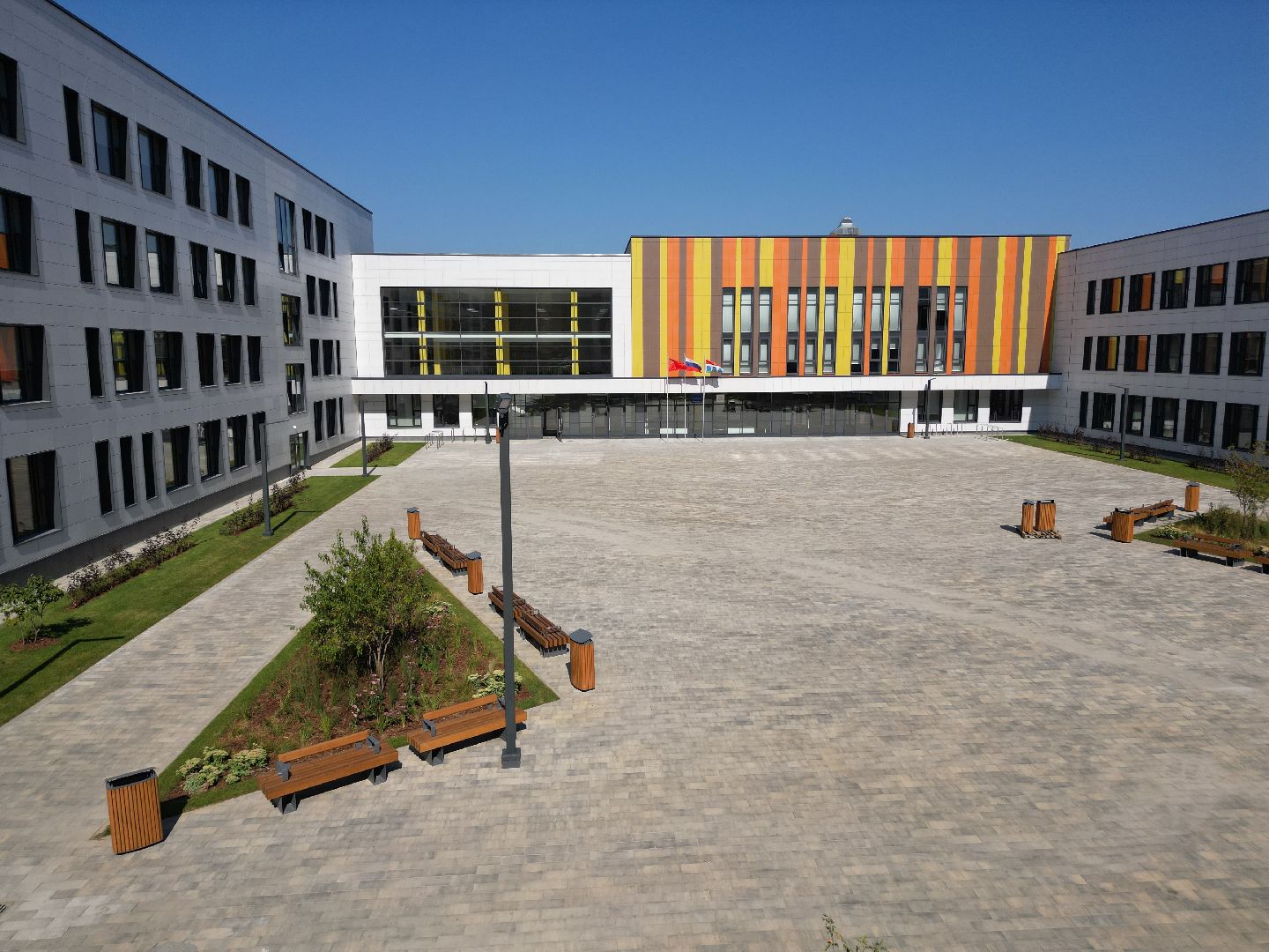 видео с коптера, мытищи, строительство, школа, образование,