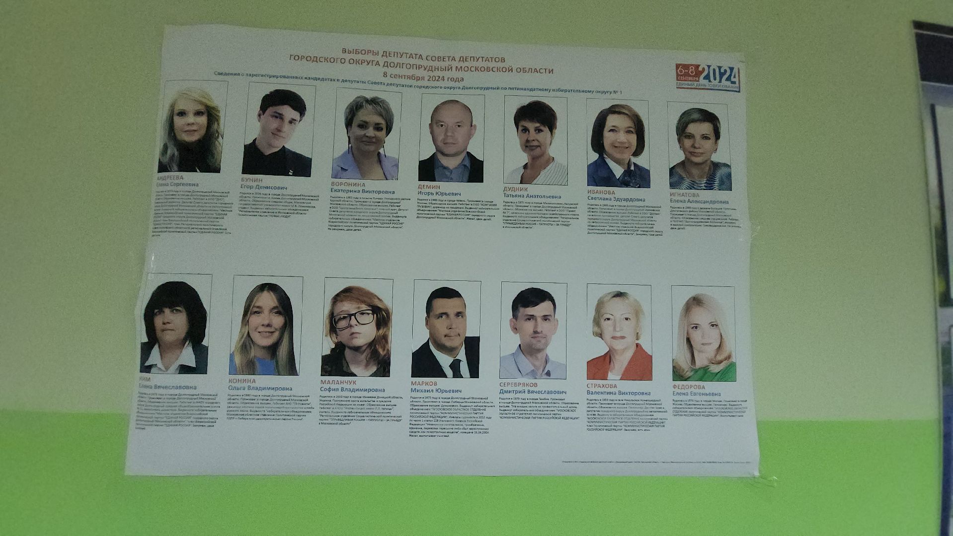 Выборы Совета депутатов, долгопрудный, муниципальные выборы 2024,