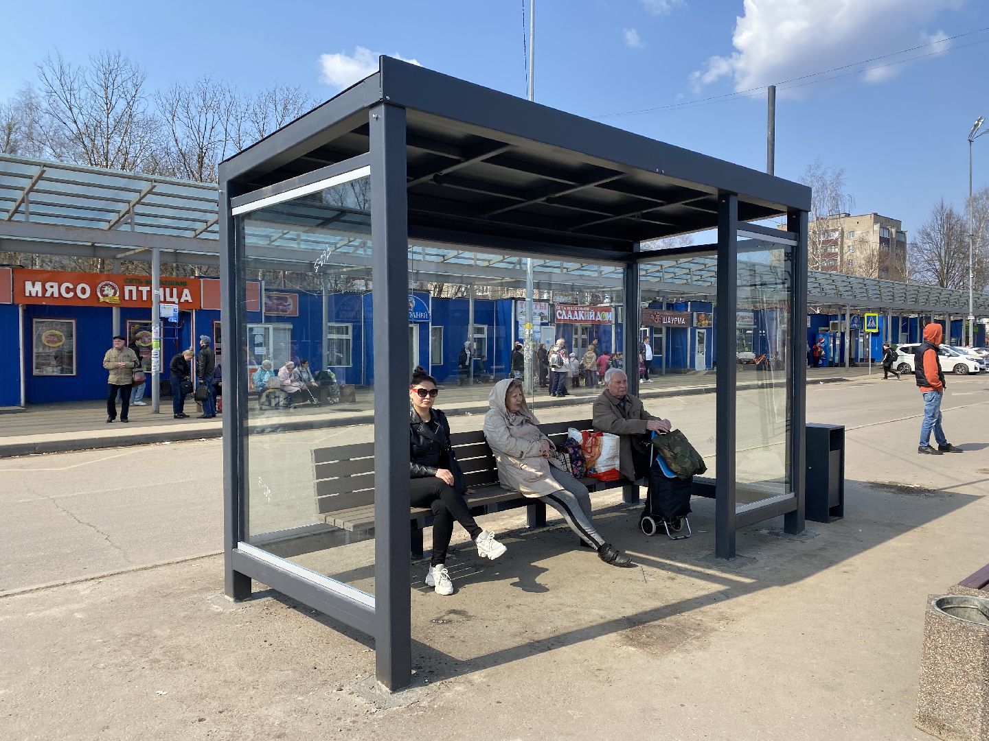 Чехов, транспорт, остановка, автовокзал, павильон