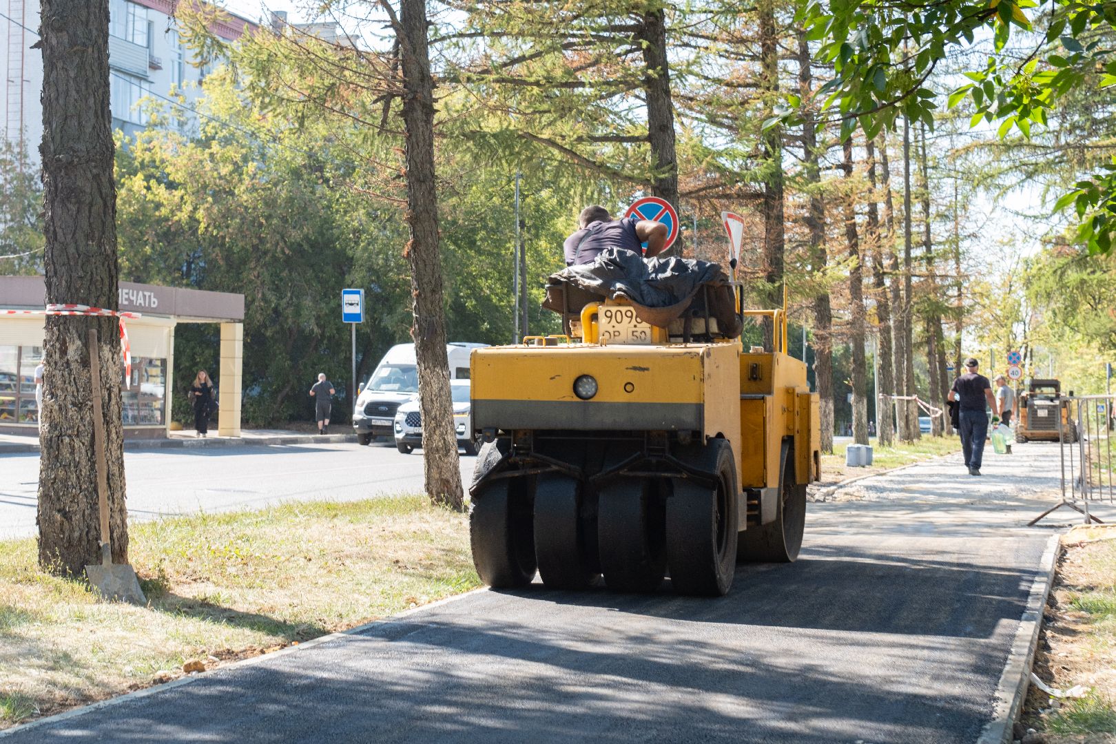 лыткарино, благоустройство городских территорий, асфальтирование тротуара,